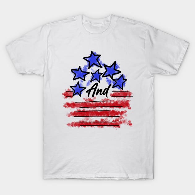 Stars and Stripes - 4th of July - Retro American Flag T-Shirt by LMW Art